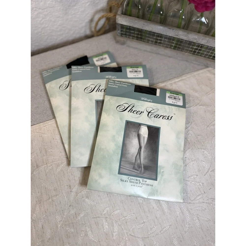 Vtg‎ JCPenney Worthington Sheer Caress Pantyhose Bundle - Sz Average - 3 Pairs